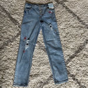 Girls girlfriend adjustable waist super stretch jeans